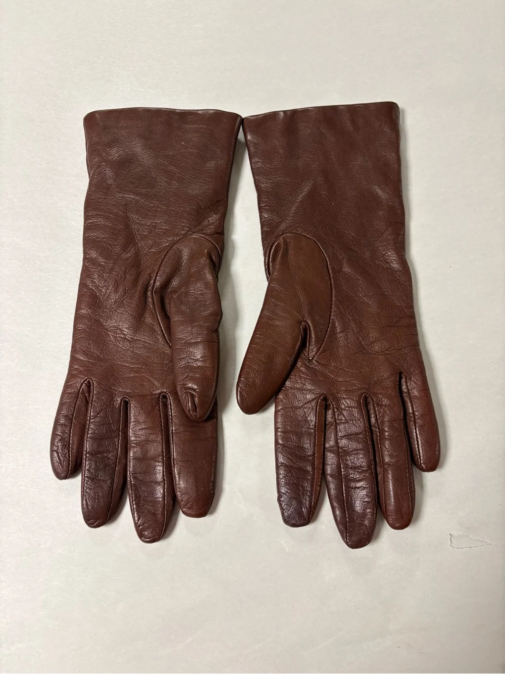 Fownes Brothers Classic Brown Leather Gloves Cashmere Lining size 7